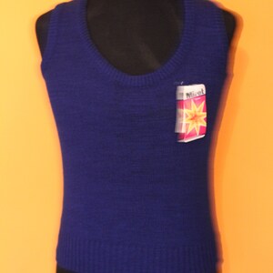 Vintage tank top 60&#39;s deadstock NWT Mod top navy sixties seventies pop indie