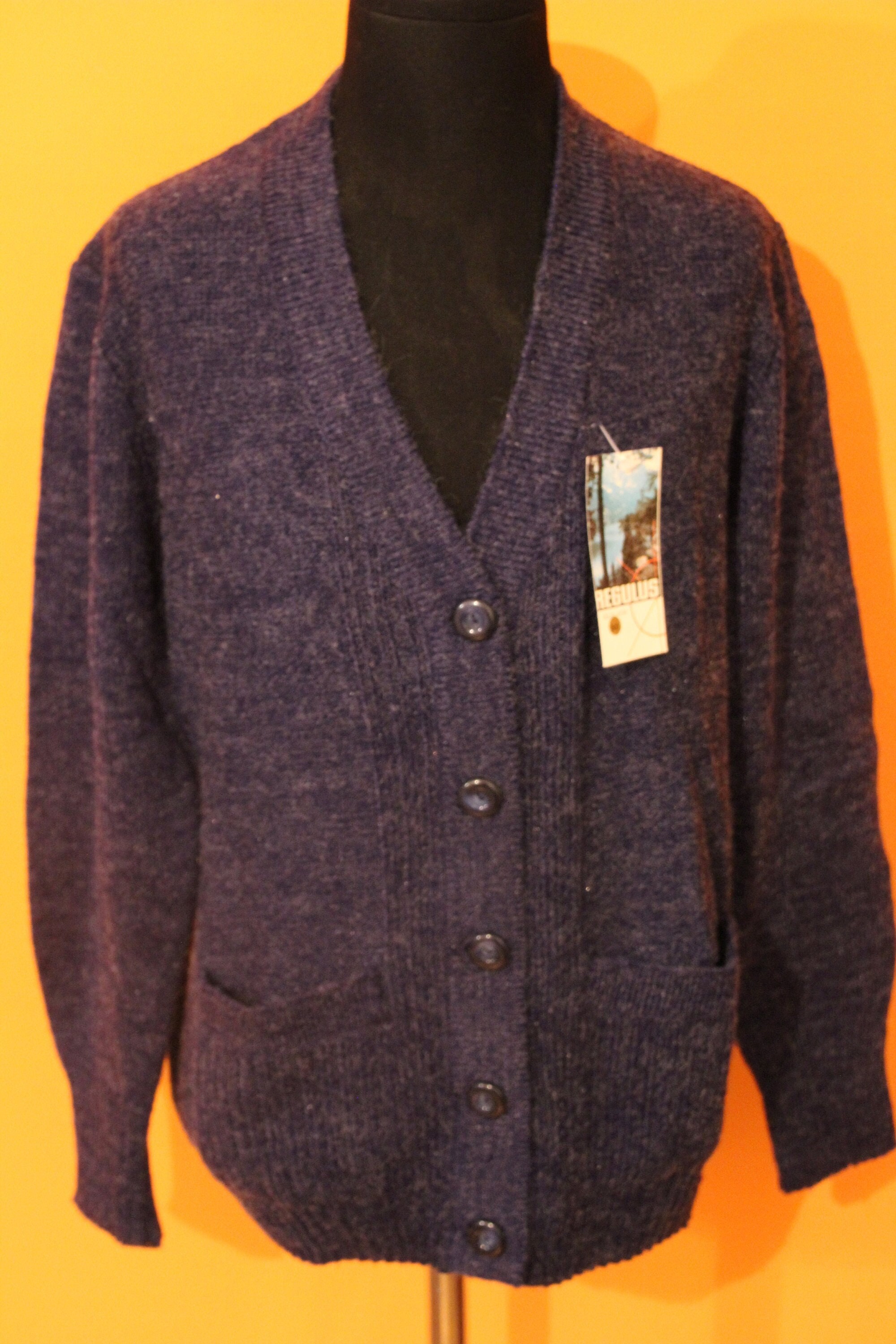 Vintage Cardigan, Long Sleeve, Deadstock, Mod, Sixties Vintage Cardigan, Long Sleeve, Deadstock, Mod, Sixties