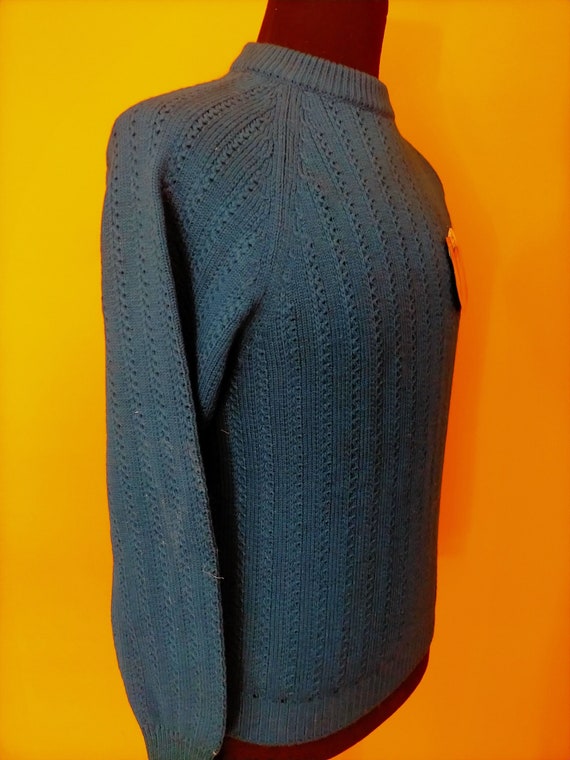 Vintage jersey deadstock faboulous colour turquoi… - image 1