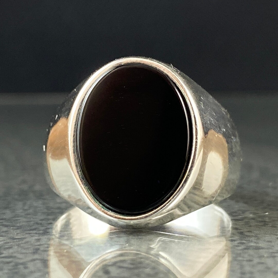 Onyx Pinky Ring Minimalist Pinky Silver Ring Onyx Stone Minimalist Ring 925 Sterling Silver
