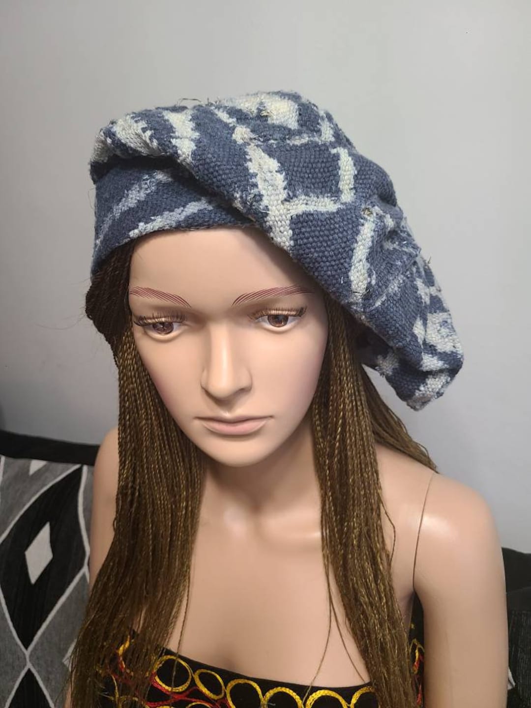 Ndop (bamileke) Hats/bamenda Cap/traditional Hats Men/indigo Blue