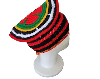 Bamenda Toghu caps, Traditional hat, African Multi color hats, Costume Hats