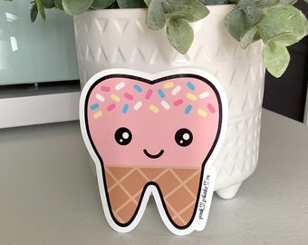 Sweet tooth sticker, sweet tooth dental sticker, dental stickers for loupes case, laptops, tablets, phones, tooth stickers, dental decals