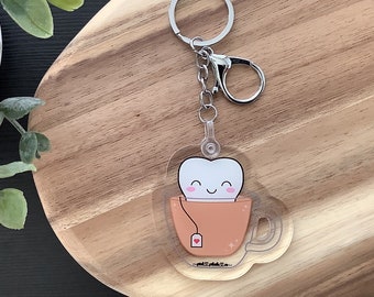 Dental Keychain, Acrylic Tooth Keychain, Gift for Dentist, Dental Hygienist Gift, Dental Assistant Gift, Dental Gifts, Cute Acrylic Keychain