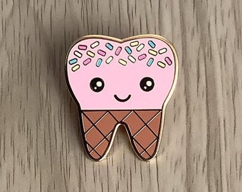 Sweet tooth enamel pin, dentist gift, dental hygienist gift, dental assistant gift, dental graduation gift, dental enamel pin, dental gift