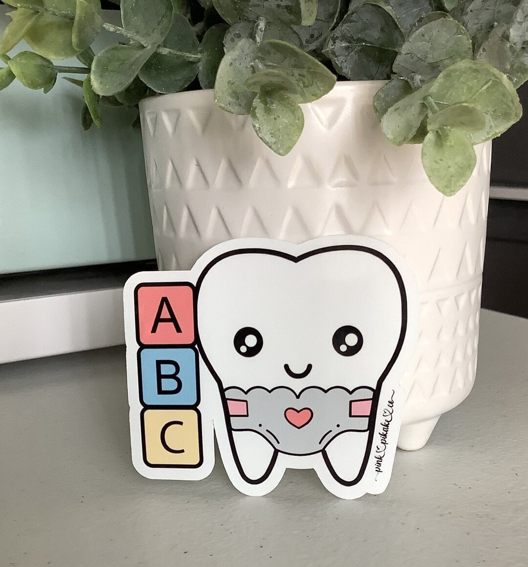 Baby Tooth Sticker Decal, Baby Tooth Dental Sticker, Dental Stickers ...