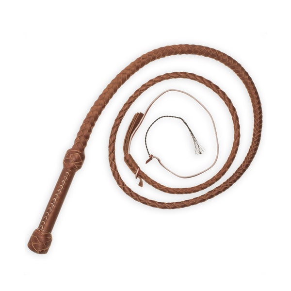 Swivel Handle Leather Bullwhip - 6 Ft