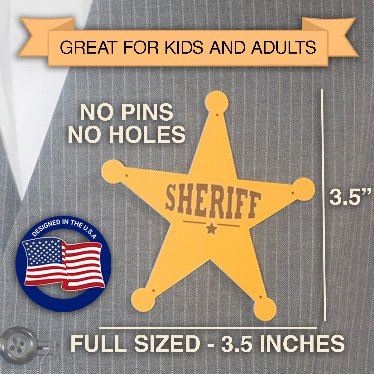 SHERIFF パッチ RG/黄 大小セット Amazon.com: Small PVC Sheriff Patch Hook Fastener Back for