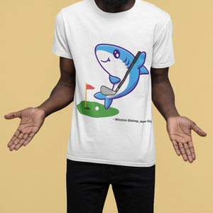 Ha, a Shark GOLFING! Now I'd buy that t-shirt!" Winston Bishop, New Girl, Shark Golfing, Fan Art, New Girl Tee shirt