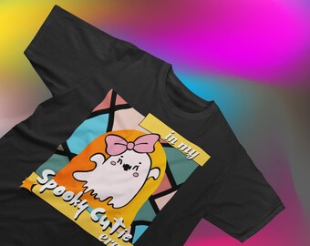私の不気味なキューティー時代のTシャツ、テイラー・スウィフト時代からインスピレーションを受けた、リボンをつけたかわいい幽霊、ステンドグラス、ハッピーハロウィン、かわいい10月の雰囲気