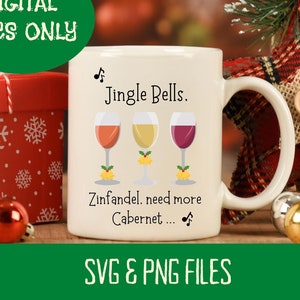 面白いワインのクリスマス SVG、ジングルベル SVG、メリークリスマス PNG、面白いクリスマスワイン SVG、クリスマスカットファイル、ホリデー昇華 png
