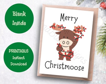Carte de Noël imprimable joyeux Noël, carte de Noël numérique, carte de Noël drôle, cadeau de Noël, carte de Noël orignal