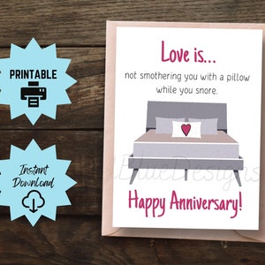 Tarjeta de aniversario divertida para ronquidos, tarjeta de feliz aniversario, tarjeta de aniversario para esposo, tarjeta de aniversario para roncadores