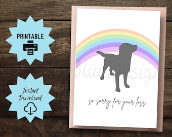 Trauerkarte Für Haustiere – „Until We Meet Again“ Mit Regenbogenbrücke-Motiv, Inkl. Umschlag, 12,1x17,1 Cm