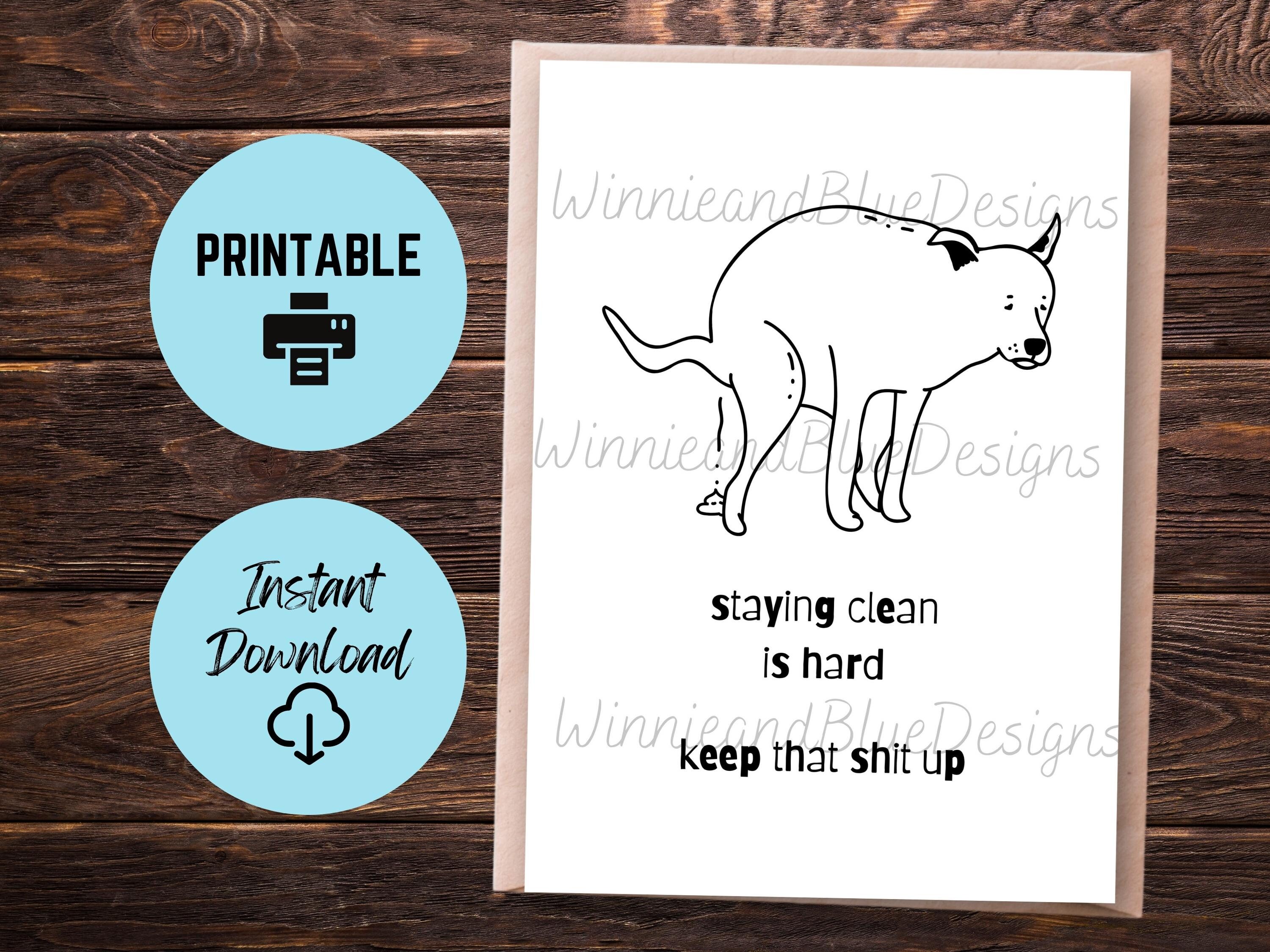 Funny Sobriety Card Printable, Sober Anniversary Card, Recovery Card ...