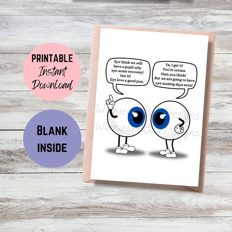 Funny Eye Surgery Get Well Card: Pun Humor (printable PDF) Etsy Funny Eye Surgery Get Well Card: Pun Humor (printable PDF) Etsy