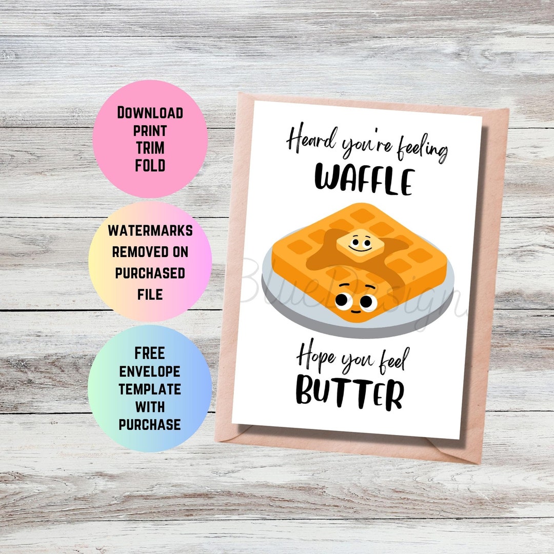 Funny Get Well Soon Card Printable, Funny Pun Recovery Card, Feel ...