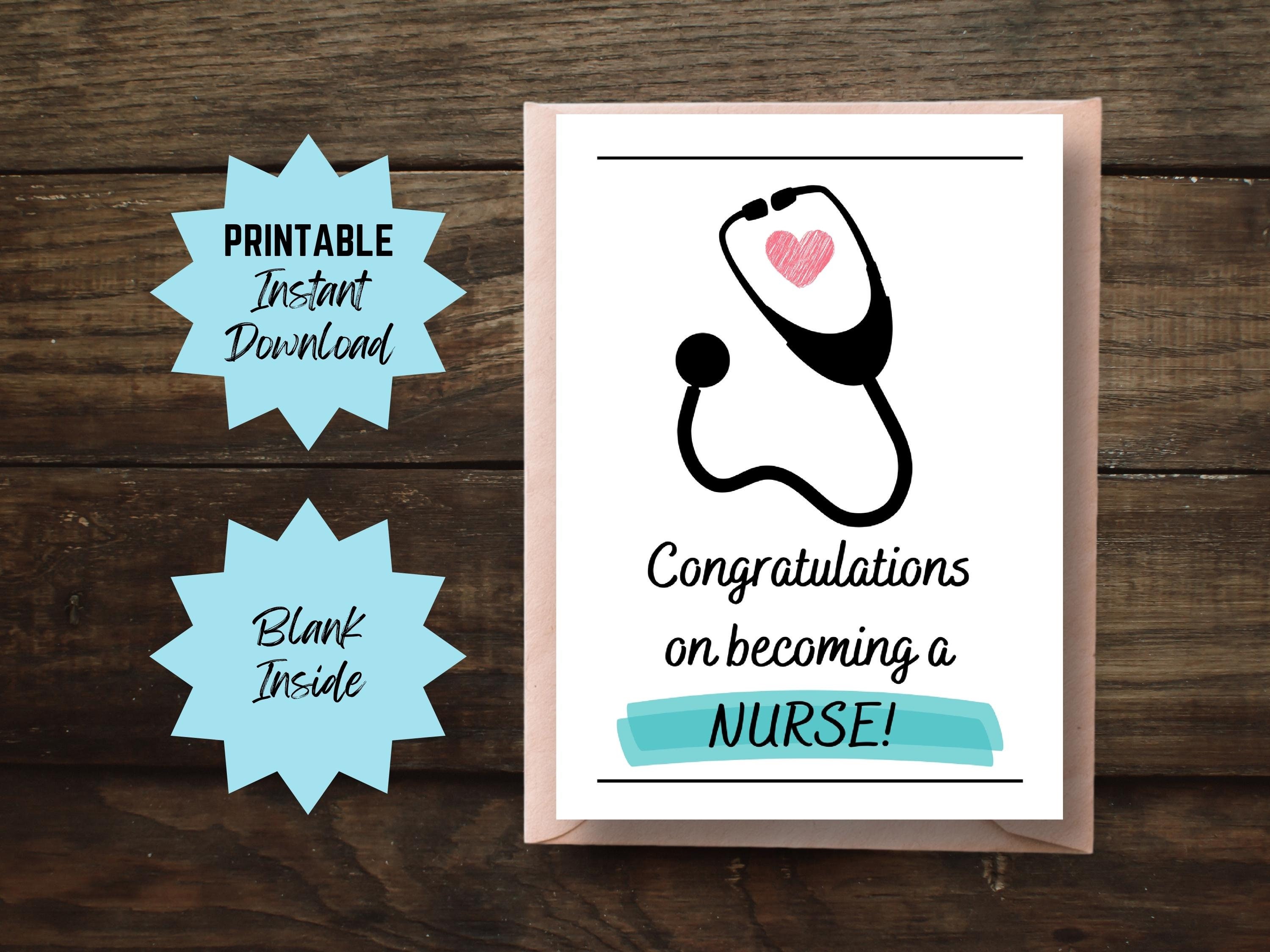 Nurse Graduation Card Printable Congratulations Nursing - Etsy Canada