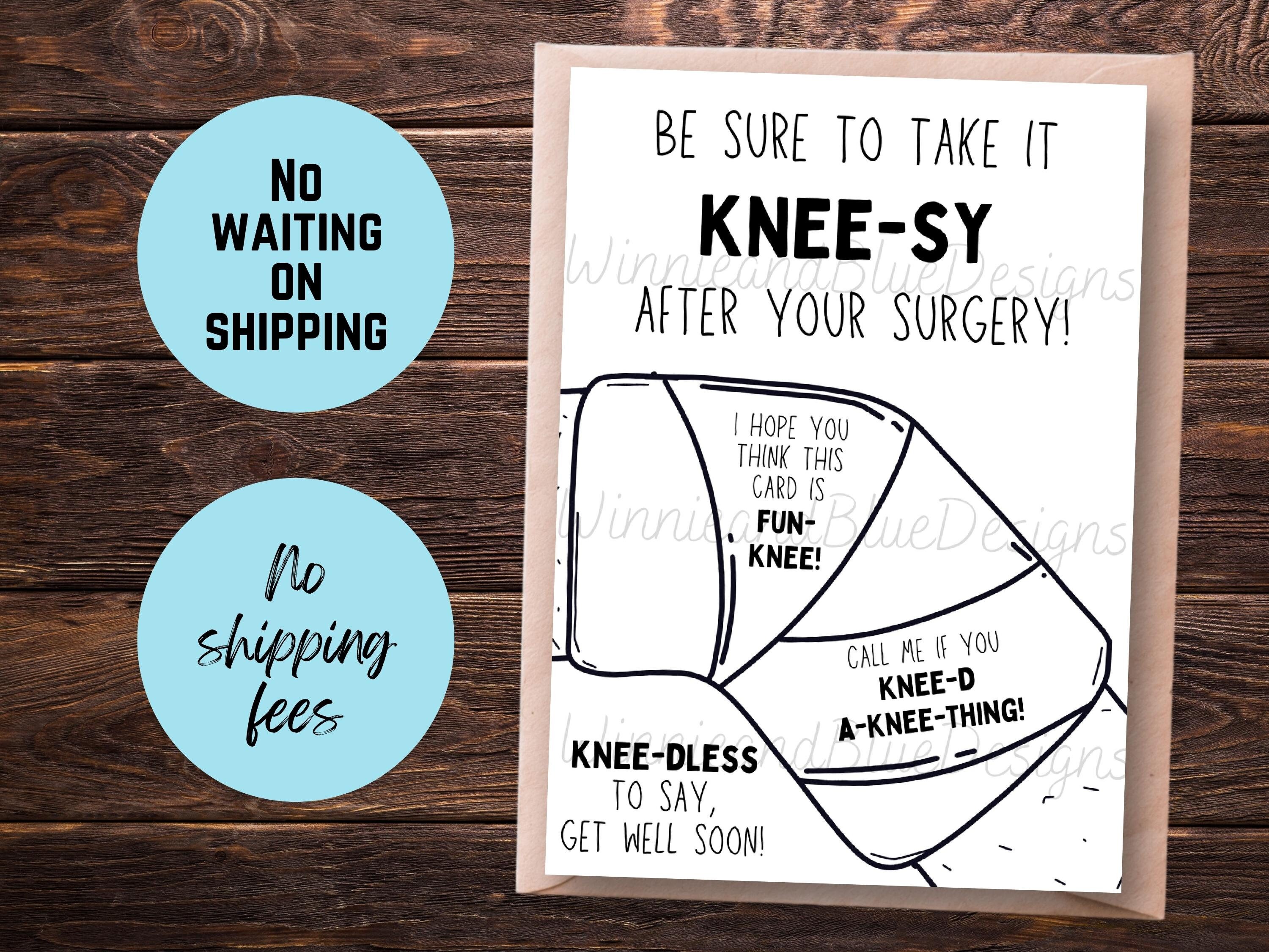Printable Knee Surgery Pun Card Funny Get Well Soon After Etsy