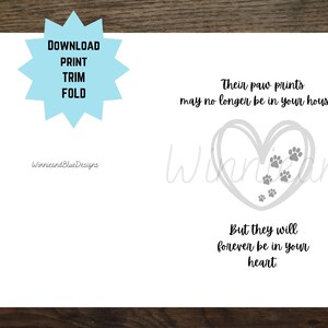 Pet Sympathy Card Printable Pet Bereavement Pet Loss - Etsy Canada