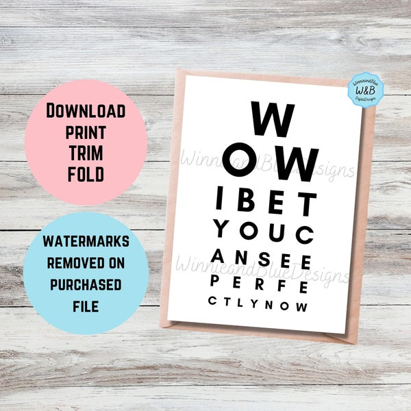 Eye Surgery Get Well Soon Card - Eye Operation Recovery Card- Funny Eye Test Card - Well Wishes after Eye Operation