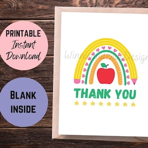Printable Teacher Thank You Card, Funny Card for Teacher Appreciation ...