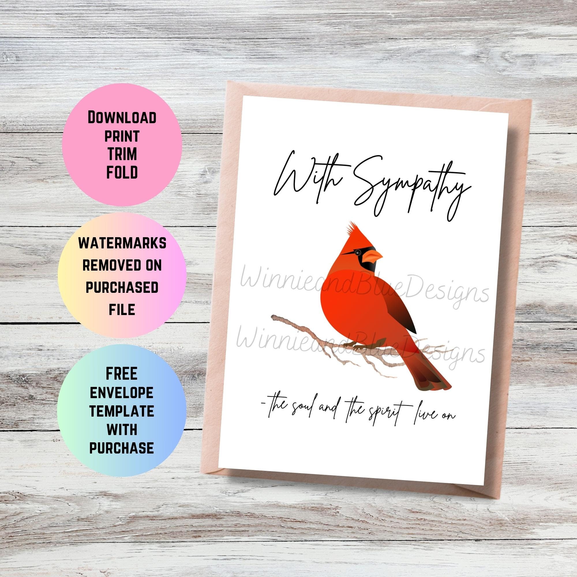 Cardinals Condolence Card Cardinals Condolence Card