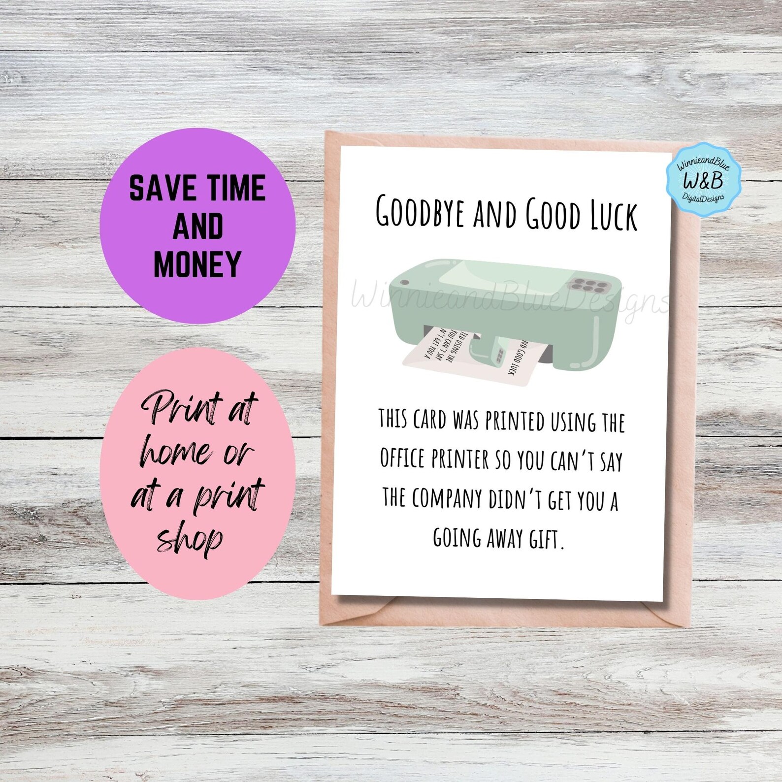Printable Going Away Card for Coworker or Boss, Funny Going Away Gift