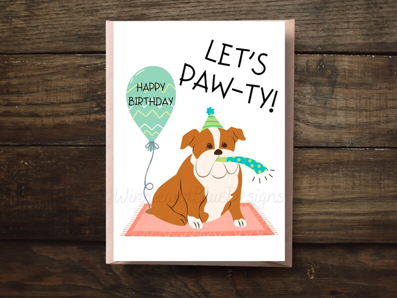 Printable Dog Birthday Card Funny Dog Pun Birthday Card Cute Etsy Canada
