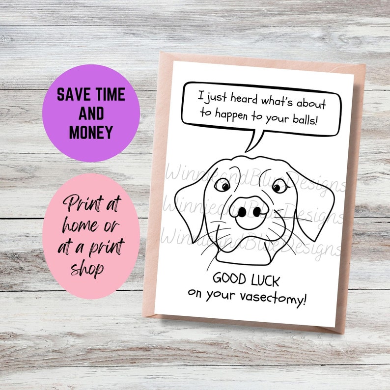 Funny Vasectomy Get Well Soon Printable Card, Vasectomy Recovery Card ...