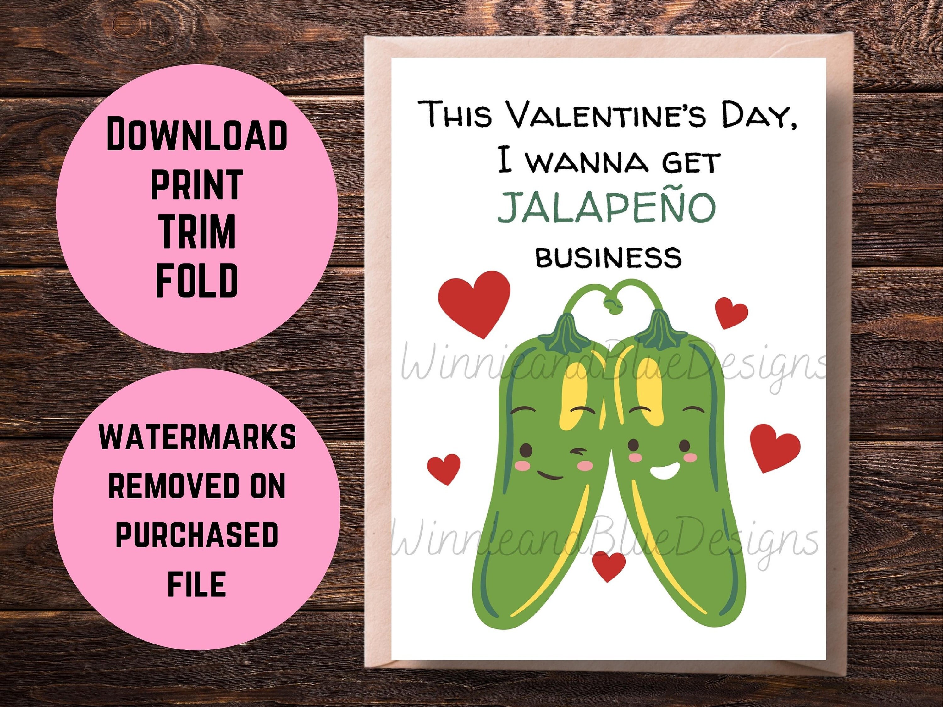 Printable Funny Jalapeno Valentines Day Card Jalapeno Etsy