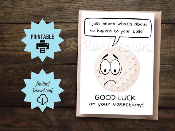 Printable Funny Vasectomy Card, Vasectomy Recovery Card, Funny