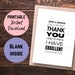 Funny Thank You Card, Printable Generic Thank You Card, Funny Thank You ...