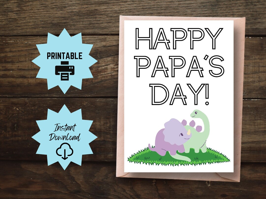 Printable Birthday Card Papa Dinosaur - Il 1080xN.3896026072 Rmix 