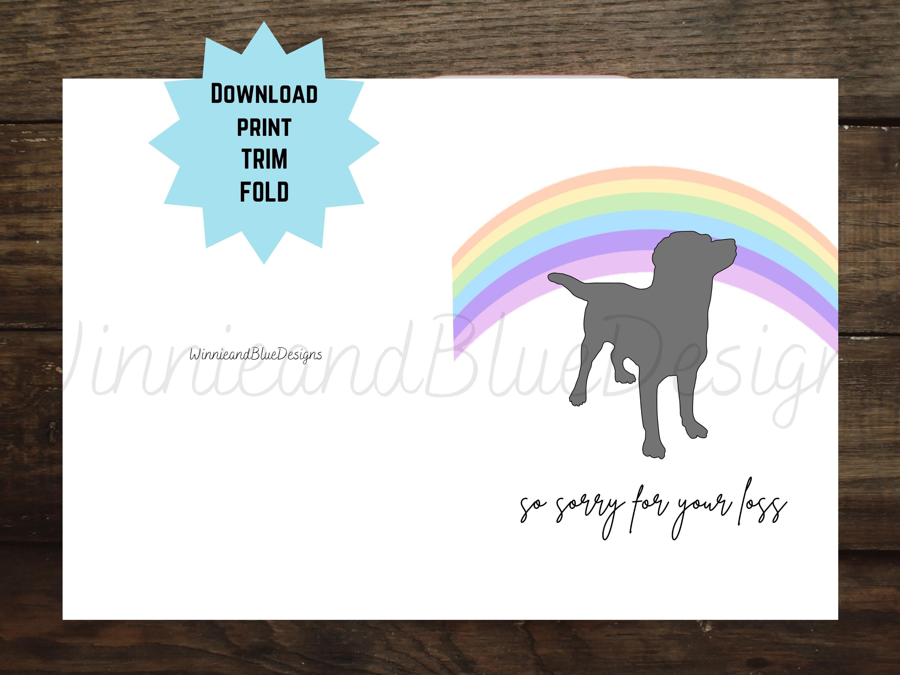 Dog Loss Sympathy Card Printable Rainbow Bridge Sympathy - Etsy