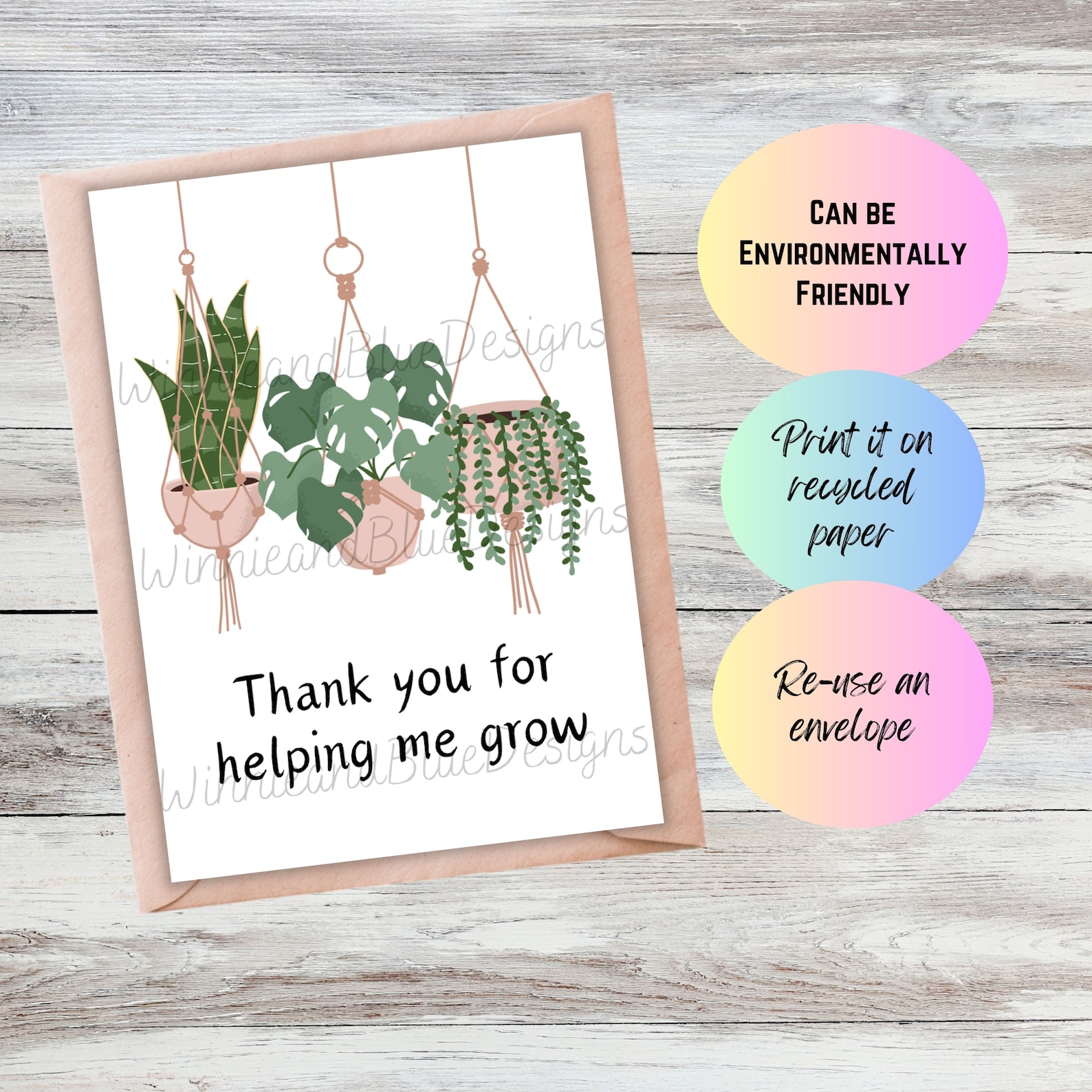 Printable Teacher Thank You Card Plant Theme Helping Me Grow Teacher ...