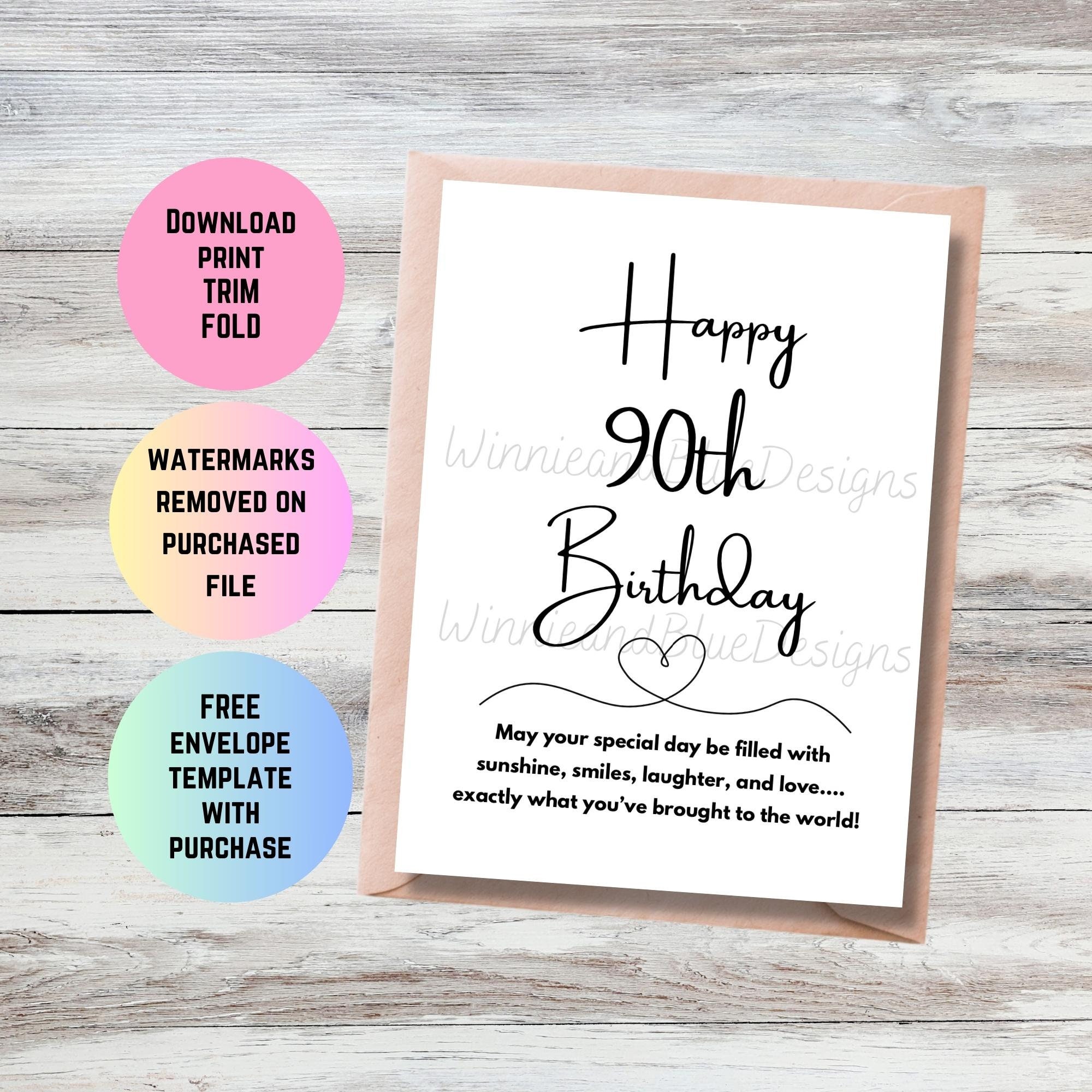 Printable 90th Birthday Card, Milestone Birthday Card for Grandma or Grandpa, Simple 90th Birthday Gift, Sunshine, Laughter, and Love - Etsy printable-90th-birthday-card-milestone-birthday-card-for-grandma-or-grandpa-simple-90th-birthday-gift-sunshine-laughter-and-love-etsy