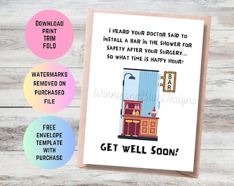Funny Get Well Card After Surgery: Doctor&#39;s Orders (Digital Download)