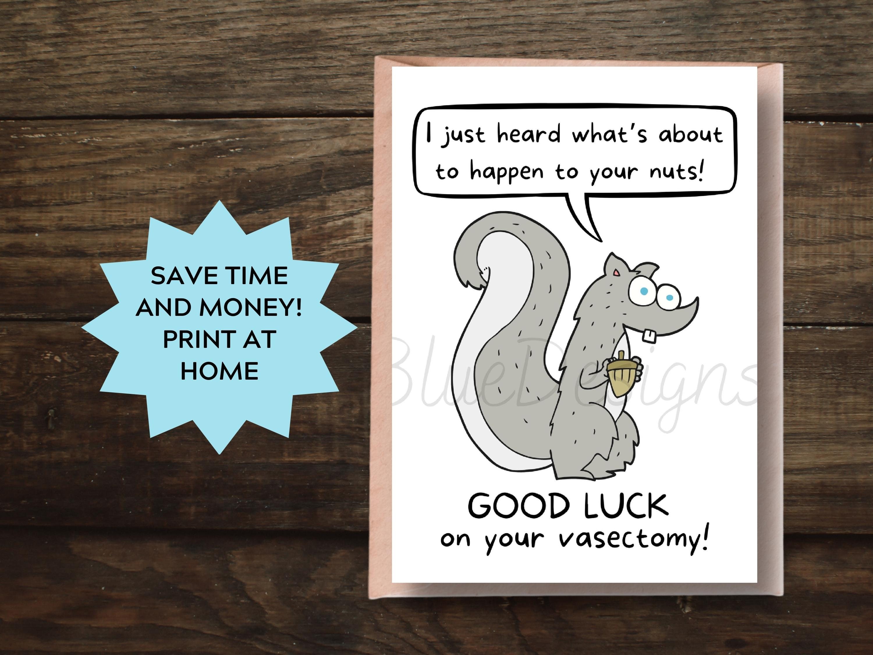 Printable Get Well Soon Card Vasectomy Recovery Card - Etsy