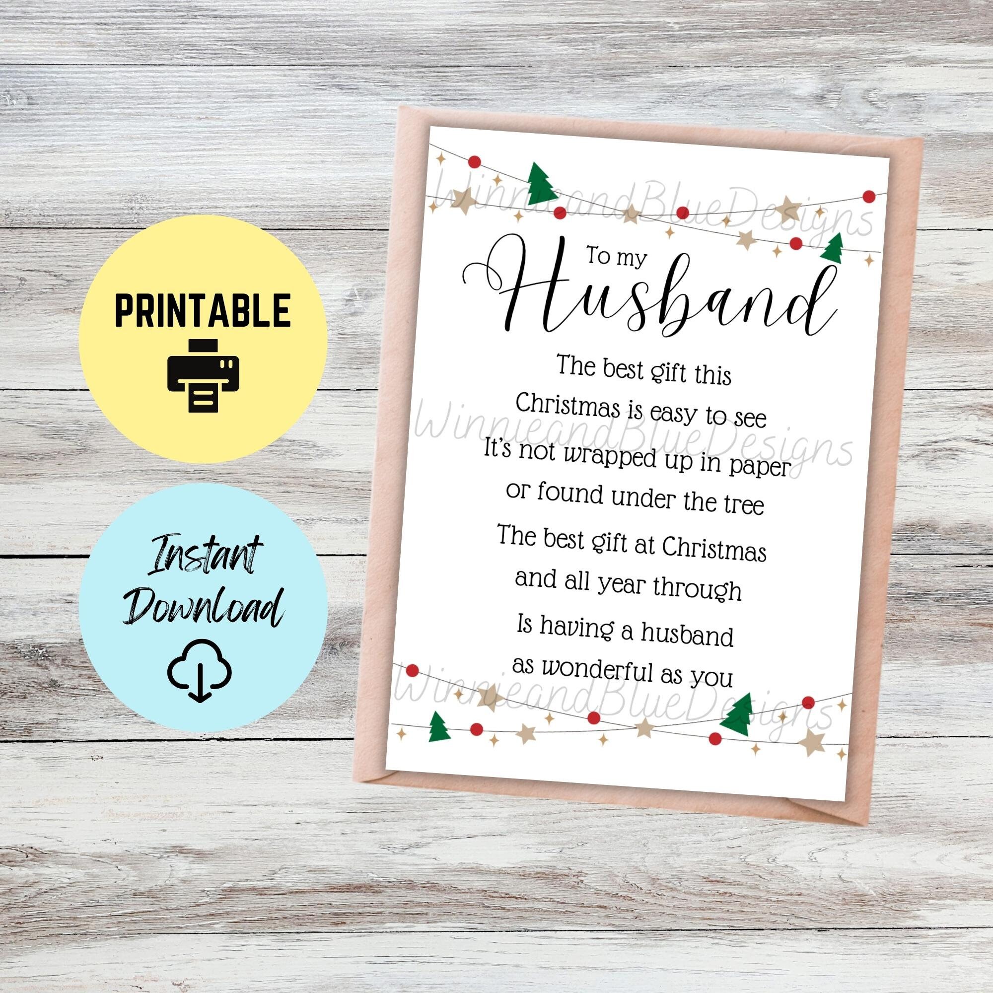Printable Romantic Christmas Cards For Hsuband