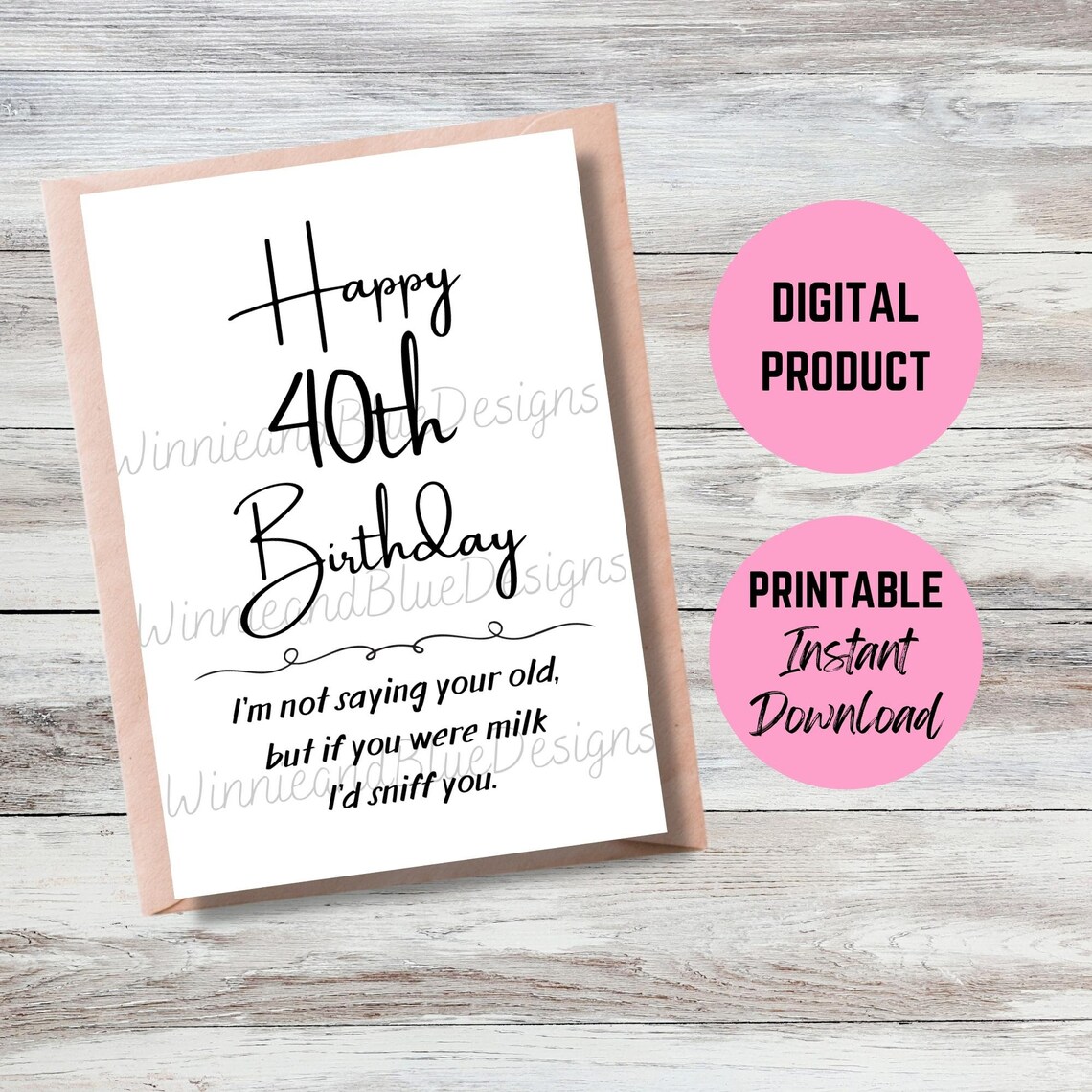 Printable 40th Birthday Card, Funny Milestone Birthday Card for Sister ...