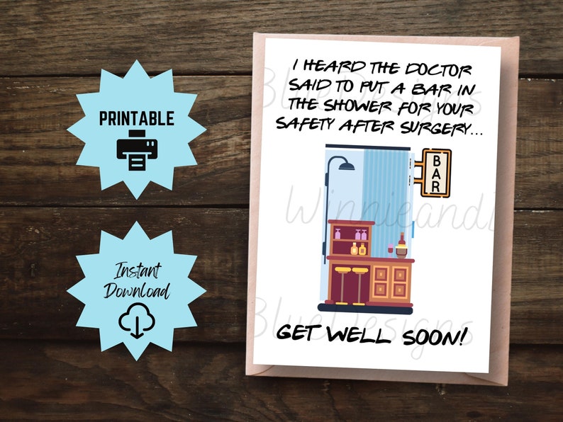 Printable Funny Get Well Soon Card After Surgery Thinking of Etsy Canada