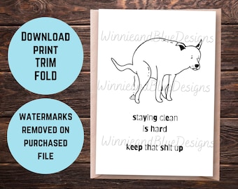 Funny Sobriety Anniversary Card: Soberversary Gift (Digital Download)