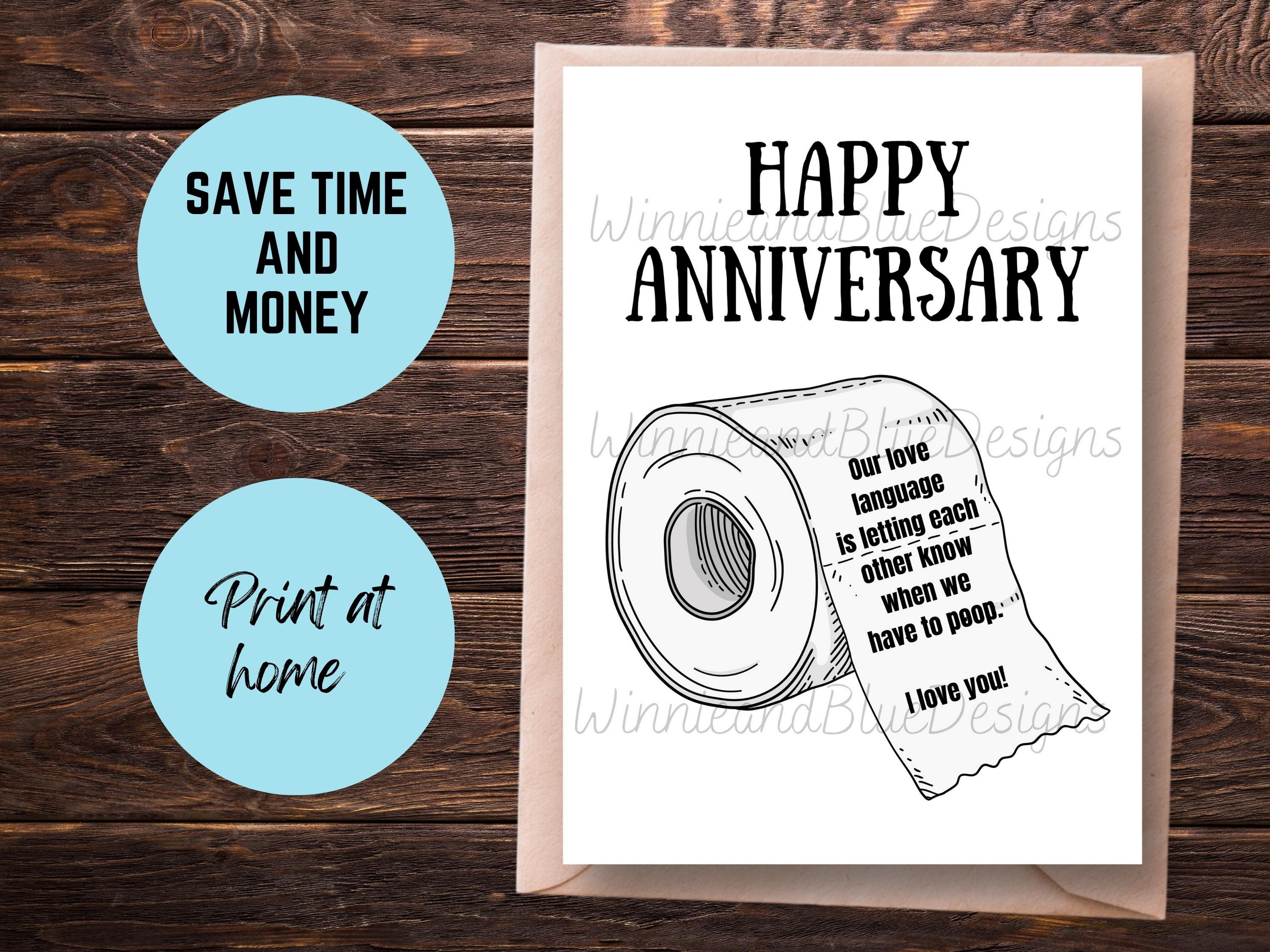 Printable Funny Anniversary Card Poop Anniversary Card Etsy Canada
