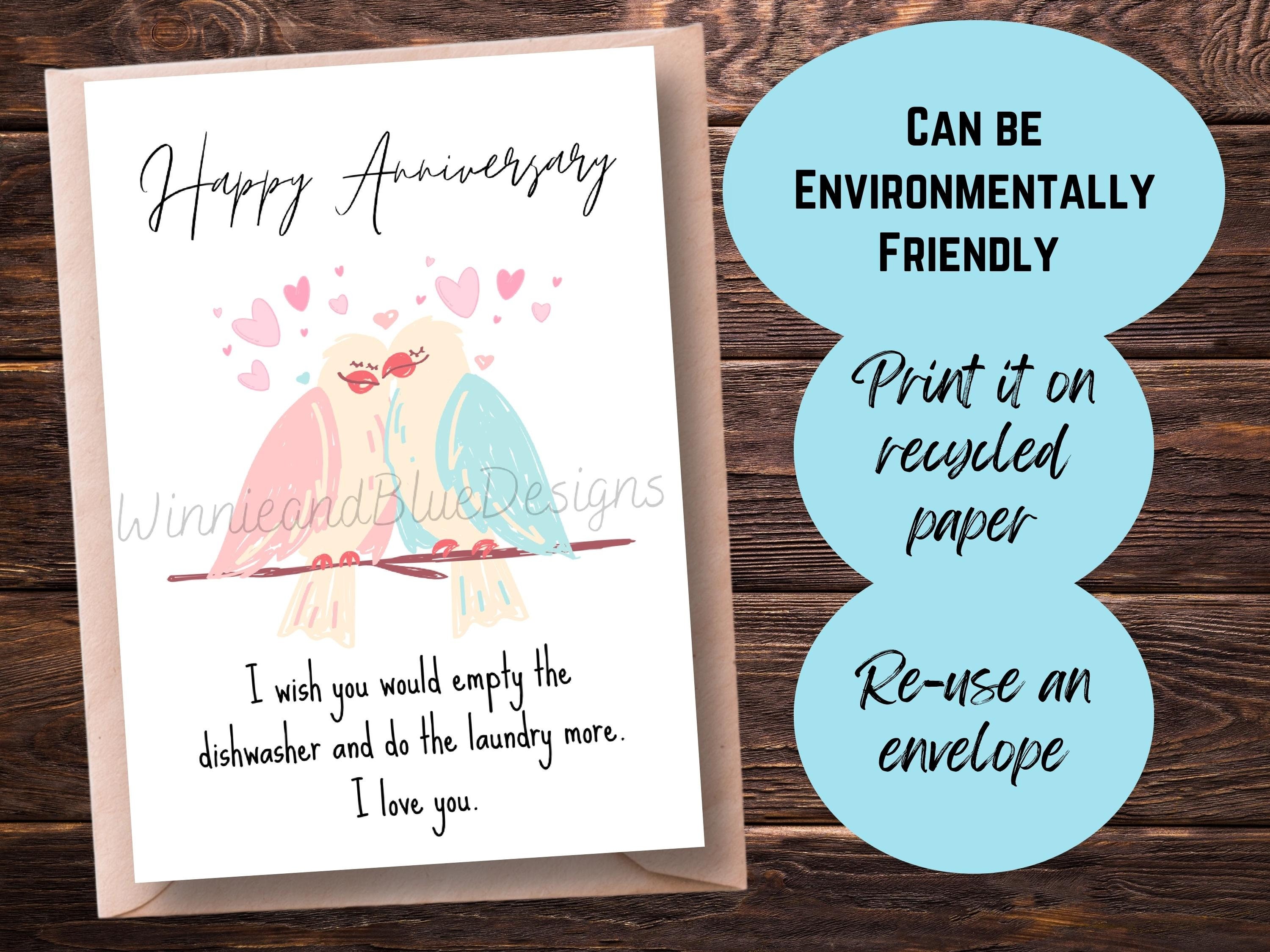 Love Birds Anniversary Card Printable Happy Anniversary Card - Etsy