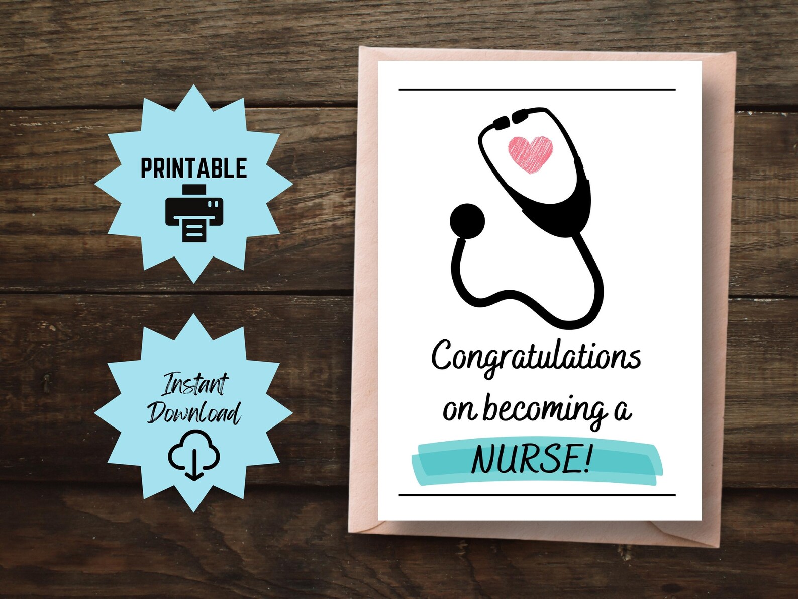 Nurse Graduation Card Printable Congratulations Nursing Etsy Canada
