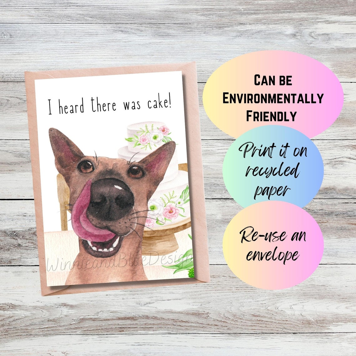 Printable Funny Dog Birthday Cake Card Dog Birthday Card - Etsy