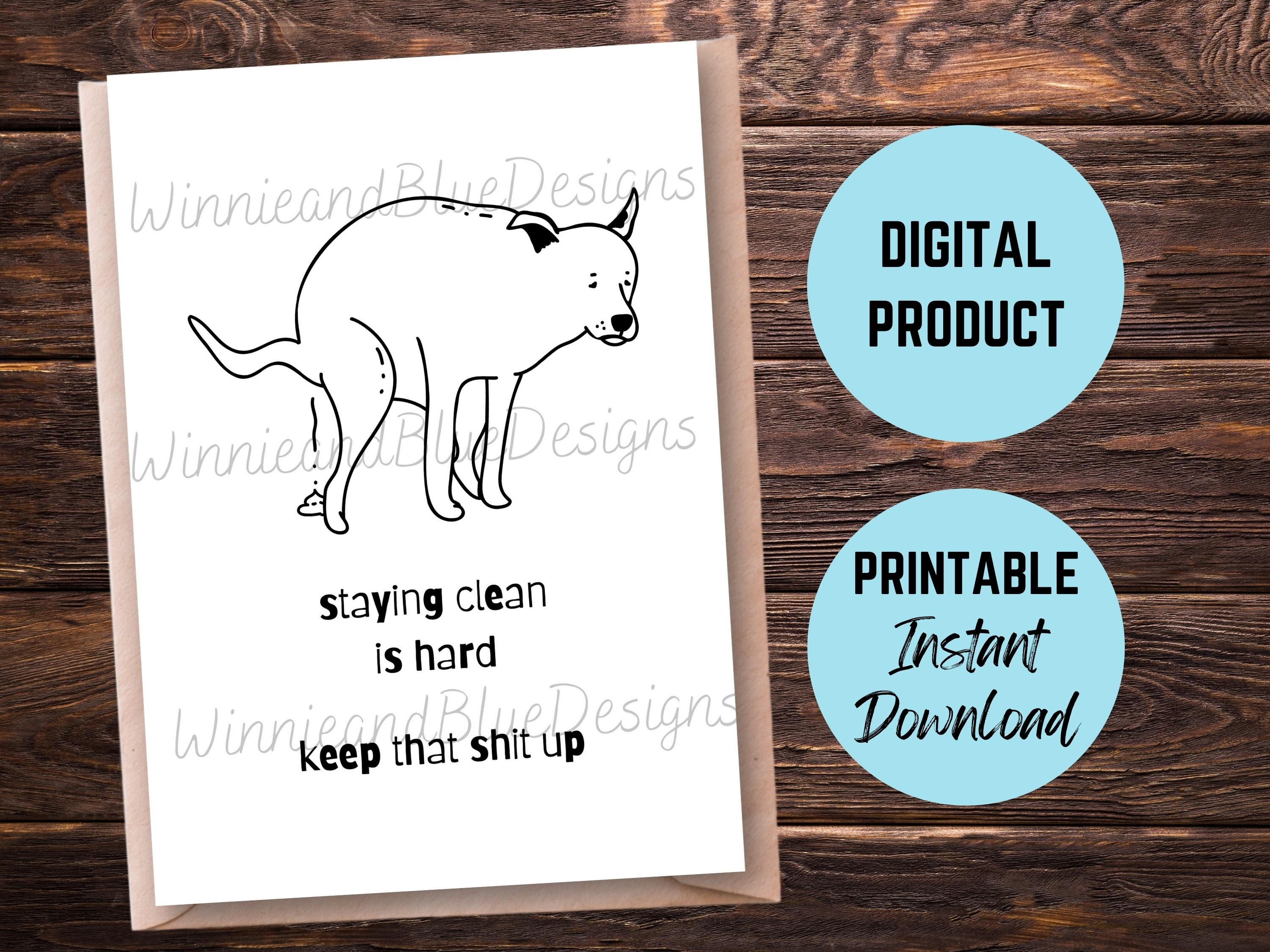 Funny Sobriety Card Printable, Sober Anniversary Card, Recovery Card ...