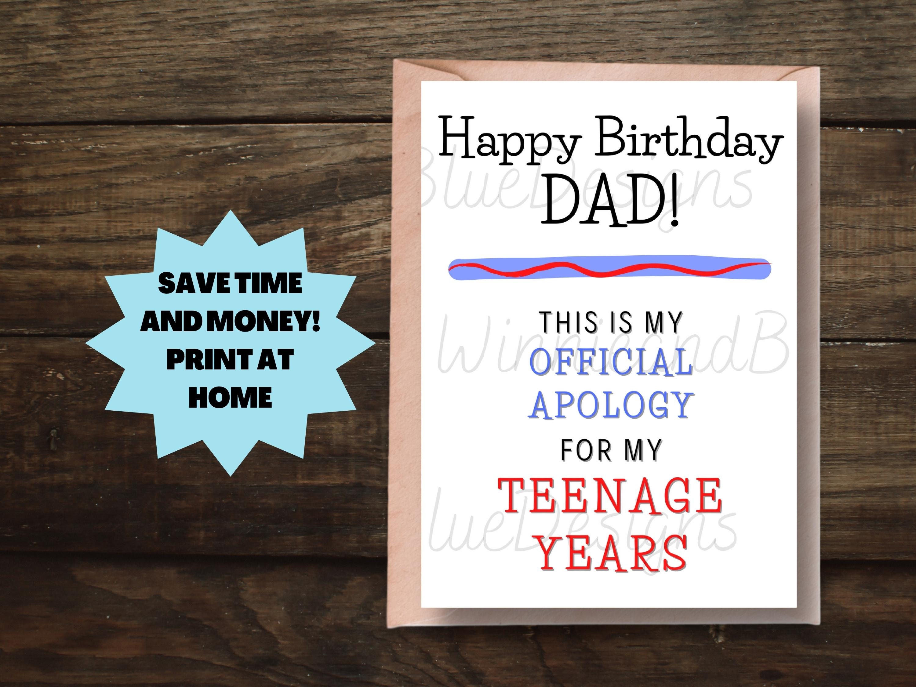 Printable Dad Birthday Card Funny Birthday Card for Dad - Etsy