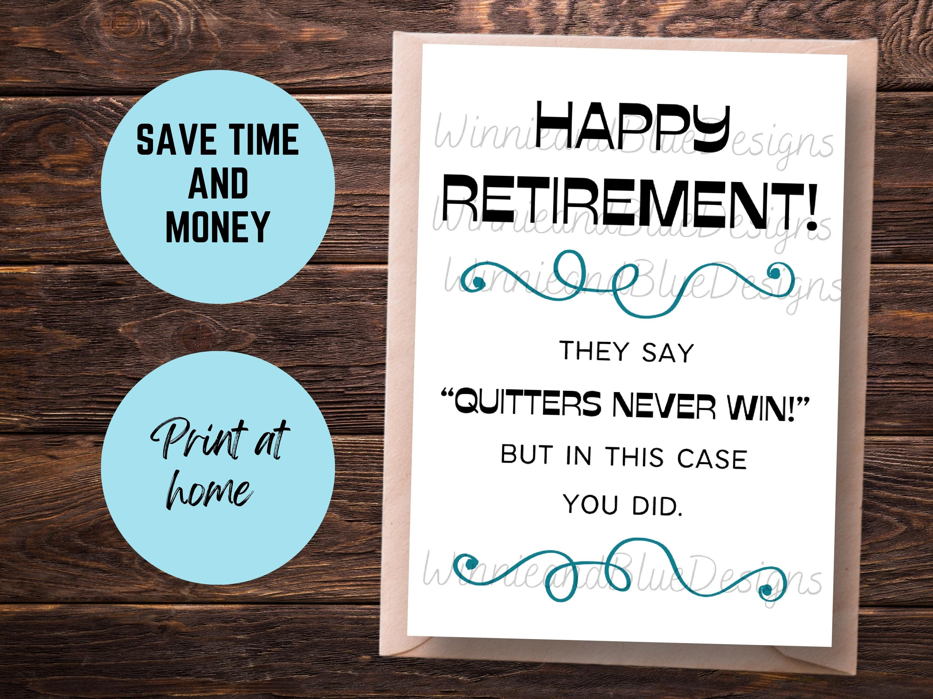 Printable Funny Retirement Card, Happy Retirement Card, Retiring Coworker, Boss Retirement ...